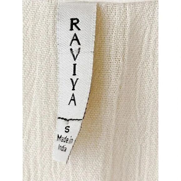 Raviya White Boho V-Neck Short Sleeves Womens Mini Dress SZ Small - Picture 6 of 8